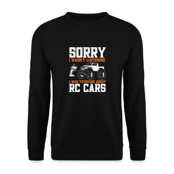 RC Car Ferngesteuertes Auto - Unisex Pullover - Schwarz - Vorne - Alina (178cm) & Michal (187cm)