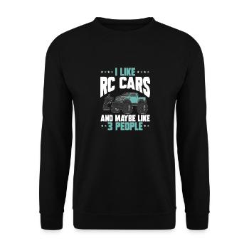 RC Car Ferngesteuertes Auto - Unisex Pullover - Schwarz - Vorne - Alina (178cm) & Michal (187cm)