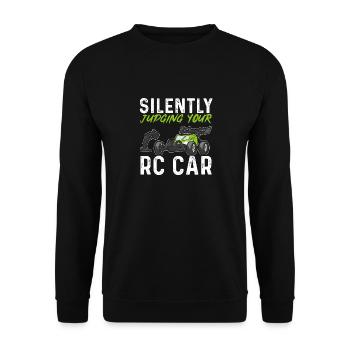 RC Car Ferngesteuertes Auto - Unisex Pullover - Schwarz - Vorne - Alina (178cm) & Michal (187cm)