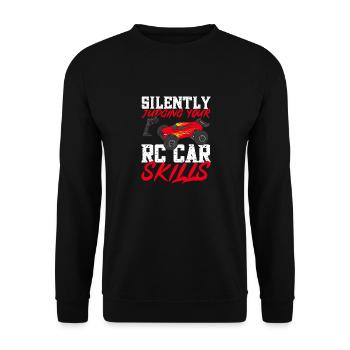 RC Car Ferngesteuertes Auto - Unisex Pullover - Schwarz - Vorne - Alina (178cm) & Michal (187cm)