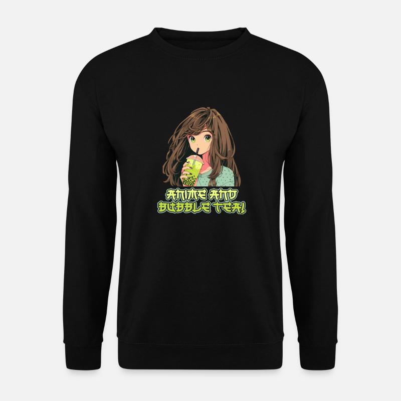 Anime and Boba Bubble Tea - Unisex Pullover - Schwarz