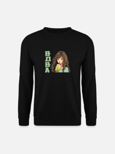 Anime and Boba Bubble Tea - Unisex Sweatshirt - black