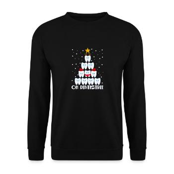 Oh Dentistree Christmas Dentist Tree Drôle - Sweat-shirt Unisexe - noir - Devant - Alina (178cm) & Michal (187cm)