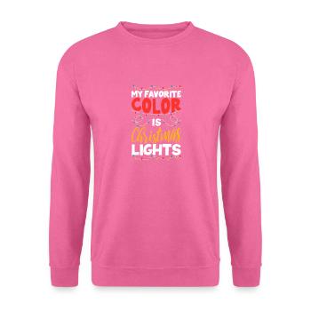 Meine Lieblingsfarbe ist Weihnachtsbeleuchtung - Unisex Pullover - Pink - Vorne