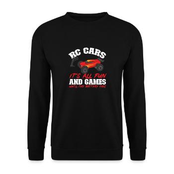 RC Car Ferngesteuertes Auto - Unisex Pullover - Schwarz - Vorne - Alina (178cm) & Michal (187cm)