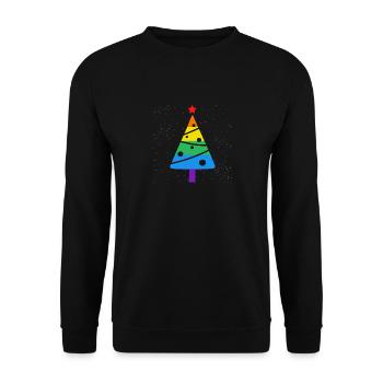 LGBT-Q Stolz Regenbogenfahne Homosexuell Weihnacht - Unisex Pullover - Schwarz - Vorne - Alina (178cm) & Michal (187cm)