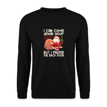 Ich kann durch deinen Schornstein kommen, aber ich - Unisex Pullover - Schwarz - Vorne - Alina (178cm) & Michal (187cm)
