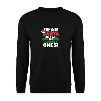 Dear Santa, you are the bad guys funny - Unisex Sweatshirt - black - Front - Alina (178cm) & Michal (187cm)