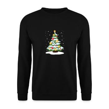 Christmas Tree Pine Snow Winter Holiday Cool - Unisex Sweatshirt - black - Front - Alina (178cm) & Michal (187cm)