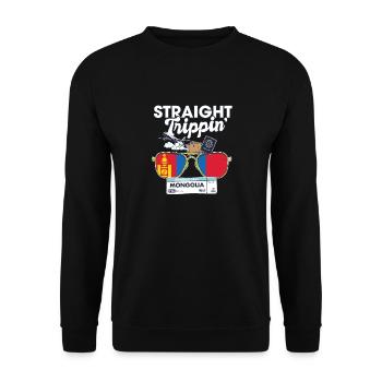 Straight Trippin' Mongolie Vacation Tour Travel - Sweat-shirt Unisexe - noir - Devant - Alina (178cm) & Michal (187cm)