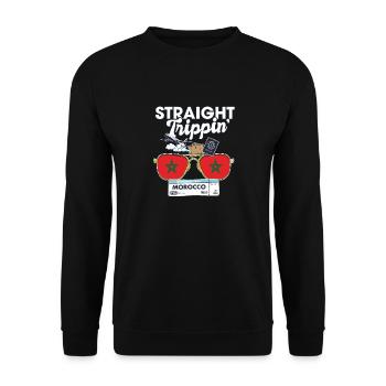 Straight Trippin' Morocco Vacation Tour Travel - Unisex Pullover - Schwarz - Vorne - Alina (178cm) & Michal (187cm)