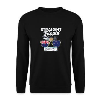 Straight Trippin' New Zealand Vacation Tour - Unisex Sweatshirt - black - Front - Alina (178cm) & Michal (187cm)