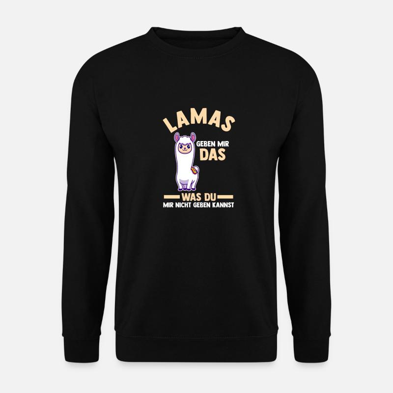 Lama - Unisex Pullover - Schwarz
