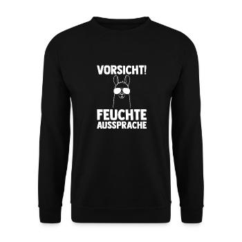Lama - Unisex Pullover - Schwarz - Vorne - Alina (178cm) & Michal (187cm)