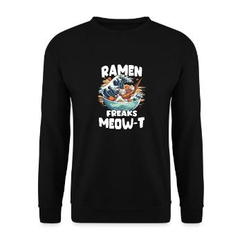Japanese ramen bowl artwork for anime fans - Unisex Sweatshirt - black - Front - Alina (178cm) & Michal (187cm)