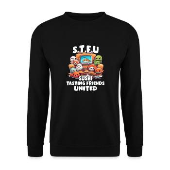 Kawaii sushi anime t shirt for Japan fans. - Unisex Sweatshirt - black - Front - Alina (178cm) & Michal (187cm)