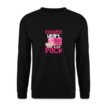 Coolste Herz in der Packung lustige Valentinstag - Unisex Pullover - Schwarz - Vorne - Alina (178cm) & Michal (187cm)