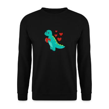 Saint-Valentin Dinosaure Heart Funny Animal Love - Sweat-shirt Unisexe - noir - Devant - Alina (178cm) & Michal (187cm)
