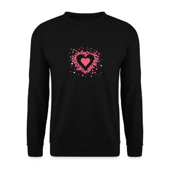 Love Heart Graphic Cute Valentine's Day Couples - Unisex Sweatshirt - black - Front - Alina (178cm) & Michal (187cm)