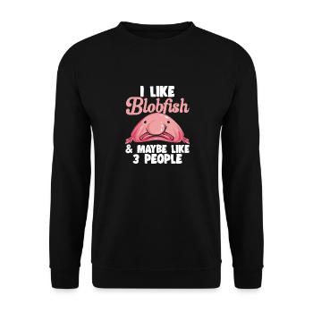 Blob fish - Unisex Sweatshirt - black - Front - Alina (178cm) & Michal (187cm)
