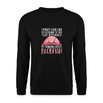 Blob fish - Unisex Sweatshirt - black - Front - Alina (178cm) & Michal (187cm)
