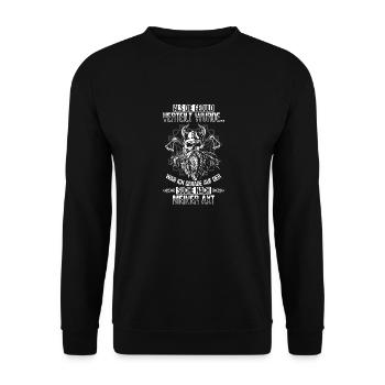 Als die Geduld verteilt wurde - Wikinger - Unisex Pullover - Schwarz - Vorne - Alina (178cm) & Michal (187cm)