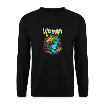 woman - Sweat-shirt Unisexe - noir - Devant - Alina (178cm) & Michal (187cm)
