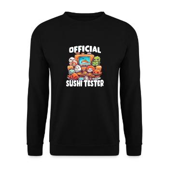 Sushi Otaku T-Shirt: Perfekt für Japan-Fans - Unisex Pullover - Schwarz - Vorne - Alina (178cm) & Michal (187cm)