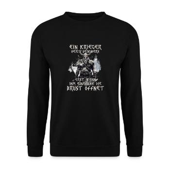 Nordische Mythologie Wikinger Shirt - Unisex Pullover - Schwarz - Vorne - Alina (178cm) & Michal (187cm)