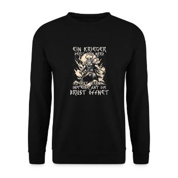 Nordische Mythologie Wikinger Krieger Stärke - Unisex Pullover - Schwarz - Vorne - Alina (178cm) & Michal (187cm)