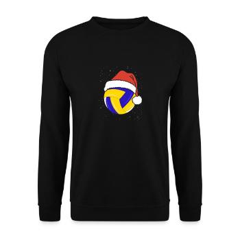 Volleyball Bal de Noël Chapeau du Père Noël - Sweat-shirt Unisexe - noir - Devant - Alina (178cm) & Michal (187cm)