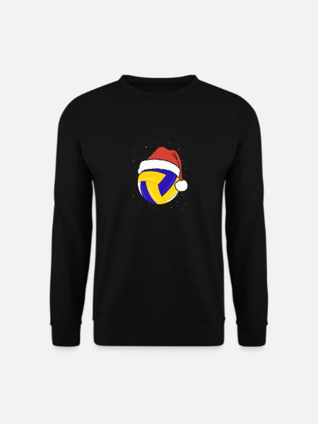 Volleyball Weihnachtsball Weihnachtsmann Mütze - Unisex Pullover - Schwarz
