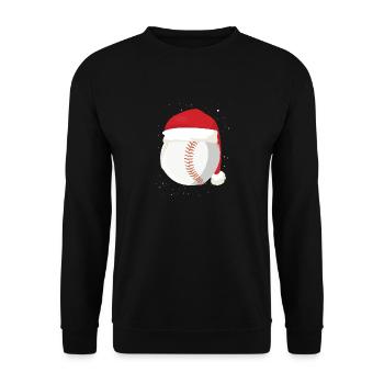 Weihnachten Baseball Ball Weihnachtsmann Hut Xmas - Unisex Pullover - Schwarz - Vorne - Alina (178cm) & Michal (187cm)