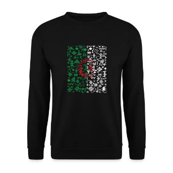 FLAGGE ALGERIEN Z AMAZIGH BERBER KABYLE - Unisex Pullover - Schwarz - Vorne - Alina (178cm) & Michal (187cm)