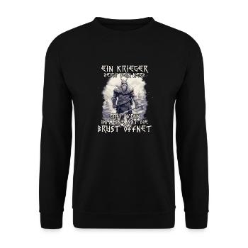 Ragnar Legendärer Krieger Wikinger Nordisch - Unisex Pullover - Schwarz - Vorne - Alina (178cm) & Michal (187cm)