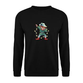 Christmas Dabbing Elf Squad Xmas Family Matchin - Unisex Sweatshirt - black - Front - Alina (178cm) & Michal (187cm)