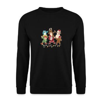 Dabbing Santa Elf Friends Merry Christmas - Unisex Sweatshirt - black - Front - Alina (178cm) & Michal (187cm)
