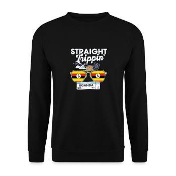 Straight Trippin' Uganda Vacation Tour Travel - Unisex Sweatshirt - black - Front - Alina (178cm) & Michal (187cm)