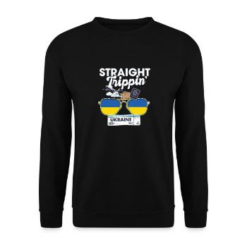 Straight Trippin' Ukraine Vacation Tour Travel - Unisex Sweatshirt - black - Front - Alina (178cm) & Michal (187cm)
