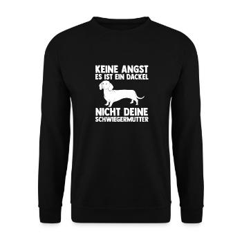 Hund Dackel - Unisex Pullover - Schwarz - Vorne - Alina (178cm) & Michal (187cm)