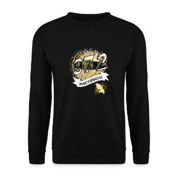 schöne Idee eines originellen Geschenks aus Martinique - Unisex Pullover - Schwarz - Vorne - Alina (178cm) & Michal (187cm)