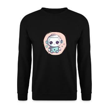 Girl Baby Robot Cute Aesthetic Future Engineer - Unisex Sweatshirt - black - Front - Alina (178cm) & Michal (187cm)