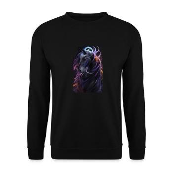 Abstract Horse Head Rider Love Horses Equestrian - Sweat-shirt Unisexe - noir - Devant - Alina (178cm) & Michal (187cm)