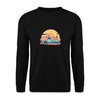 Truck Vintage Old Classic School American Pickup - Unisex Sweatshirt - black - Front - Alina (178cm) & Michal (187cm)