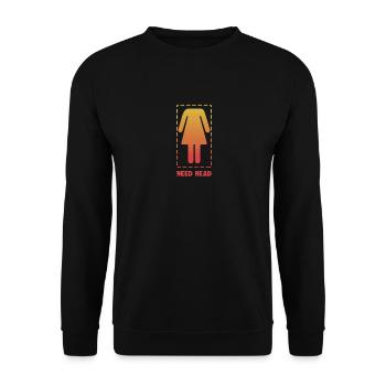 Funny Need Head Joke Headless Woman Gag Pride Pun - Unisex Sweatshirt - black - Front - Alina (178cm) & Michal (187cm)