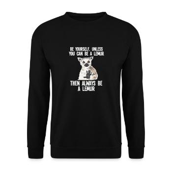Lemur Catta Ring-tailed lemur - Unisex Sweatshirt - black - Front - Alina (178cm) & Michal (187cm)