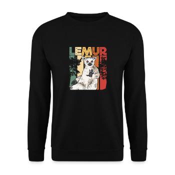 Lemur Catta Ring-tailed lemur - Unisex Sweatshirt - black - Front - Alina (178cm) & Michal (187cm)