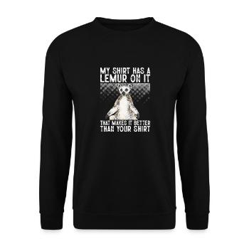 Lemur Catta Ring-tailed lemur - Unisex Sweatshirt - black - Front - Alina (178cm) & Michal (187cm)