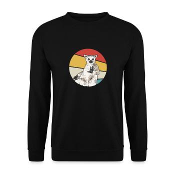 Lemur Catta Ring-tailed lemur - Unisex Sweatshirt - black - Front - Alina (178cm) & Michal (187cm)