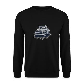 Truck Vintage Old Classic School American Pickup - Unisex Sweatshirt - black - Front - Alina (178cm) & Michal (187cm)